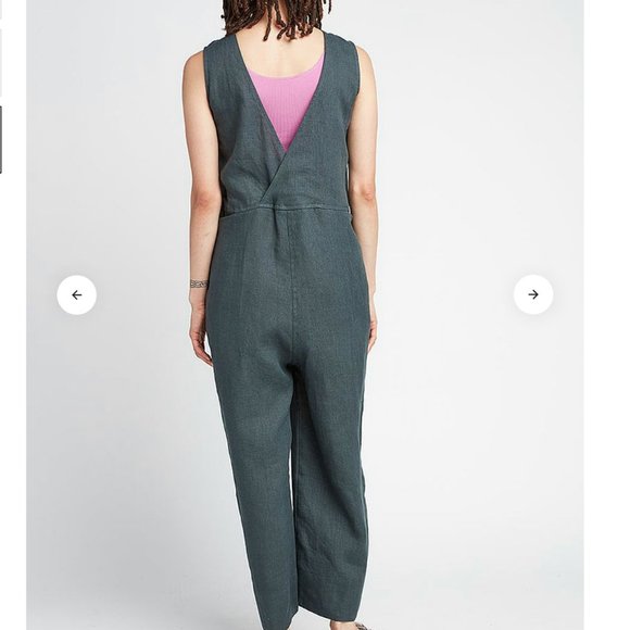 Back Beat Co. Brooklyn Reversible Linen Jumpsuit NWT Size Small - Picture 4 of 10